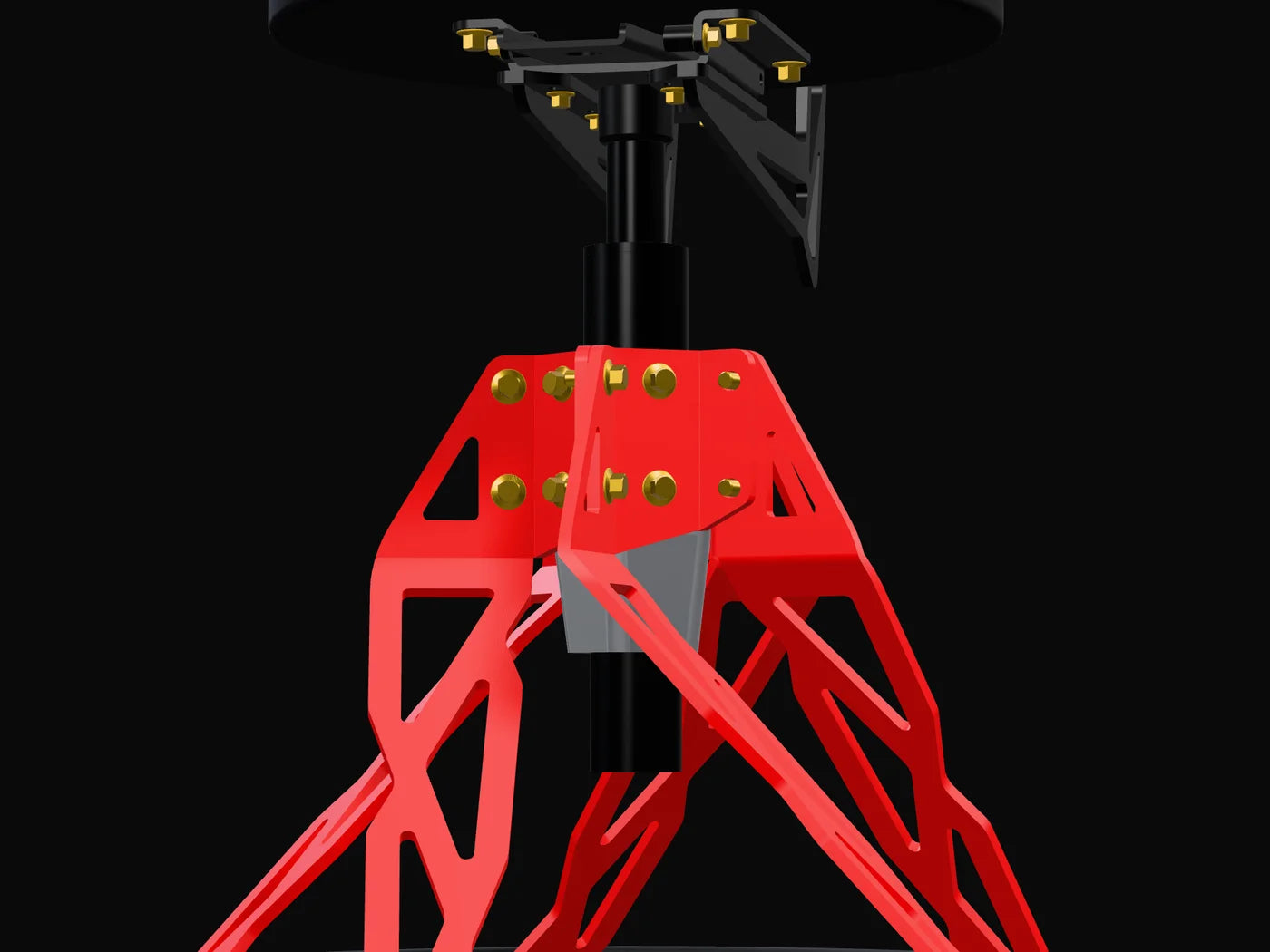 Close-up render: The Helix frame