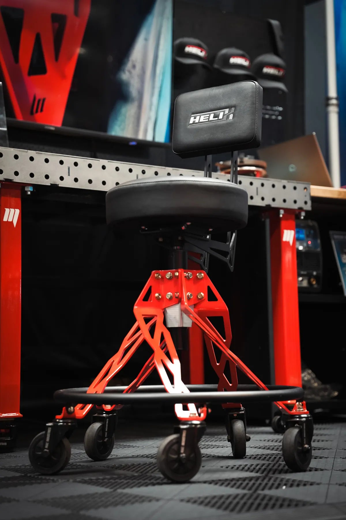 Red Helix Hi-Rider on the Helix stand